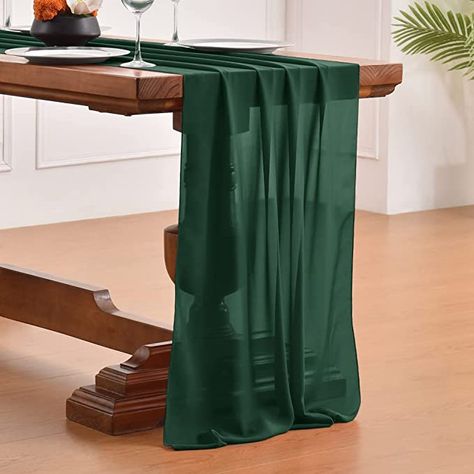 Amazon.com: LINXTAR 14ft Chiffon Table Runner Emerald Green Christmas Decor 29x170 Inches Chiffon Table Overlay Silky Rustic Extra Long for Wedding Party Baby Shower Decoration : Home & Kitchen Emerald Green Table Runner, Emerald Green Christmas Decor, Chiffon Table Runner, Green Table Runner, Table Overlays, Baby Shower Decoration, White Table Cloth, Green Christmas, Baby Shower Parties