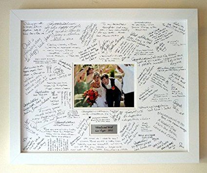 Personalised Wedding Guest Book Frame - WHITE - Contemporary alternative to the traditional guest book (White-White-Landscape): Amazon.co.uk: Kitchen & Home Picture Frame Guest Book Wedding, Guest Book Frame Wedding, Guest Book Frame, Book Frame, Diy Guest Book, Personalised Guest Book, Personalized Wedding Guest Book, Book And Frame, Wedding Guest Book Alternatives