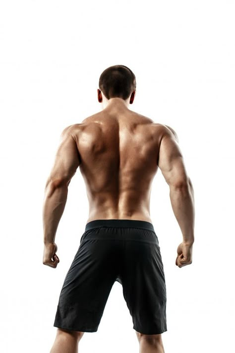 Back view of unrecognizable man, strong ... | Premium Photo #Freepik #photo #background #hand #man #sports Mens Back Muscles Aesthetic, Muscular Man Back Reference, Strong Back Reference, Muscular Back Male Reference, Man Back View Drawing, Reference Back Pose, Man Back Pose Reference, Muscle Back Reference, Anatomy Back Reference