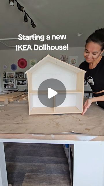 Ikea Barbie House, Dollhouse Ikea Hack, How To Make A Barbie House, Ikea Doll House Hack, Ikea Hack Dollhouse, Ikea Doll House Makeover, Ikea Flisat Dollhouse Hack, Painting A Dollhouse, Ikea Dolls House Hack