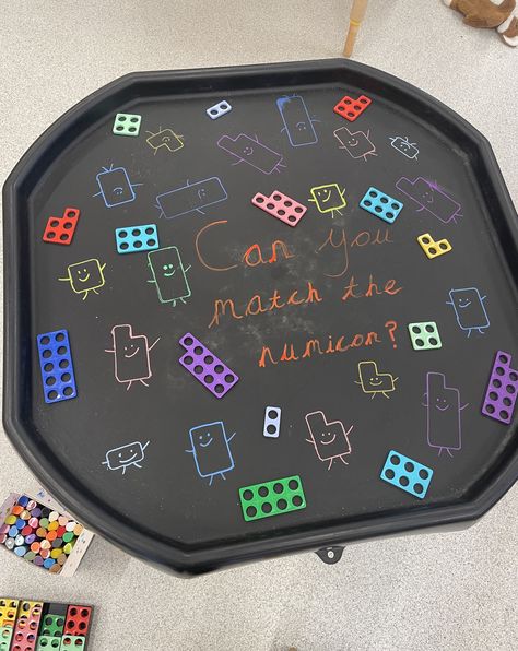 Maths Enhanced Provision, Numicon Activities Ks1, Numicon Tuff Tray Ideas, Numicon Tuff Tray, Maths Tuff Tray Eyfs, Number Tuff Tray Ideas, Numicon Activities Eyfs, Eyfs Maths Activities, Nursery Provision