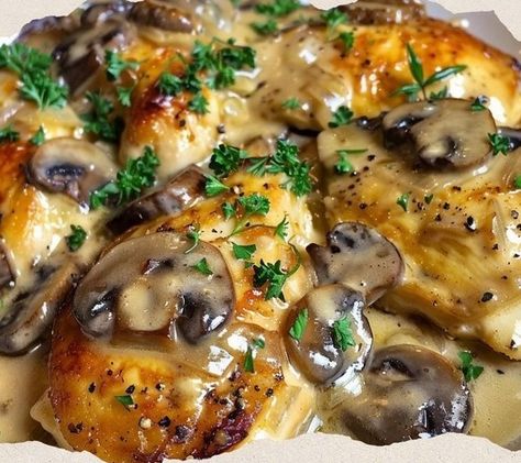 Creamy Asiago Chicken with Mushrooms – Tnextrecipes Asiago Mushroom Chicken, Creamy Asiago Chicken, Chicken Marsala With Mushrooms, Asiago Recipes, Wine Mushrooms, Easy Cooking Ideas, Asiago Chicken, Chicken Marsala Easy, Chicken With Mushrooms