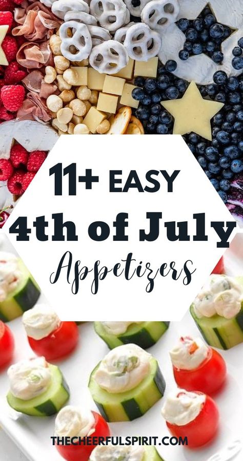 These 4th of July appetizers are ideal while you wait for the grilling to begin! Find pinwheels, skewers, salads & more that you'll enjoy! July 4 Appetizers For A Crowd, Easy July 4th Appetizers, Fourth Of July Appetizers For Party Easy, 4th Of July Food Appetizers Parties, Healthy 4th Of July Appetizers, 4th Of July Savory Food, 4th Of July Finger Food Ideas, Patriotic Finger Foods, Fourth Of July Veggie Tray