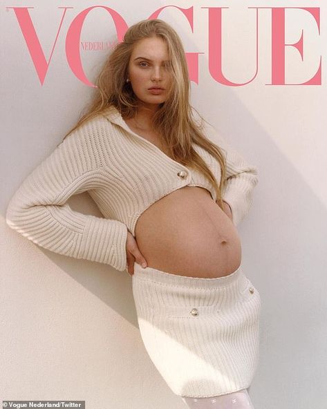 Inspirational: Covering Vogue Netherlands' Motherhood Issue, Romee Strijd has revealed she... Miranda July, Pregnant Model, Vogue Magazine Covers, Romee Strijd, Fashion Cover, Blonde Hair Looks, Img Models, Vogue Covers, Famous Models