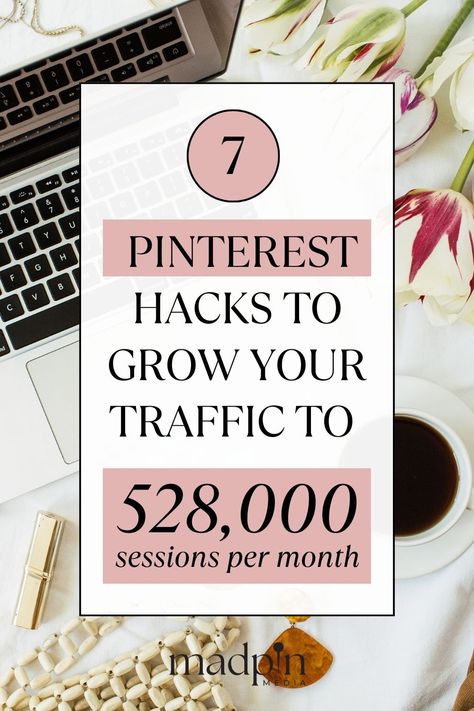 Discover 7 powerful Pinterest hacks to grow your traffic and boost your blog! Learn effective marketing strategies, get more pin saves, and understand the Pinterest algorithm to increase your pageviews. Ideal for bloggers aiming to grow their Pinterest presence. Pin this for later and dive into the details! How To Grow Pinterest Followers, Pinterest For Bloggers, Pinterest Blogging Tips, How To Grow On Pinterest, Pinterest Obsessed, Growth Board, Grow Pinterest, Shopify Seo, Feminine Business