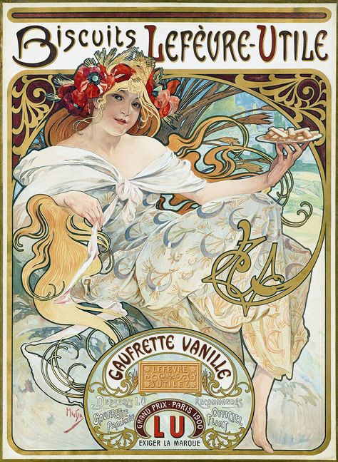 Alphonse Mucha Art Nouveau old poster Biscuits Lefevre-Utile - in 4 sizes | eBay Poster Calendar, Alphonse Mucha Art, Mucha Art, Alfons Mucha, Art Nouveau Poster, Art Deco Posters, Custom Picture Frame, Alphonse Mucha, Illustration Vintage