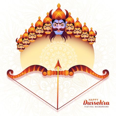 Free vector lord rama with arrow killing... | Free Vector #Freepik #freevector #dussehra-ravana #ravan #dussehra-background #ravana Vijaya Dashami, Dussehra Celebration, Buddha Art Drawing, Happy Dussehra, Festival Background, Lord Rama, Buddha Art, Love And Happiness, Indian Festivals