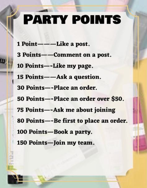 Mary Kay Games, Party Points, Paparazzi Jewelry Images, Mary Kay Party, Meeting Ideas, Scentsy Party, Mary Kay Business, Virtual Party, Body Bars