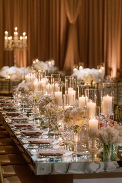 Farrah and Nick — Details Details Weddings and Events Old Money Wedding Reception, Head Table Florals, Personal Wedding Ideas, Candlelight Wedding, Table Candles, Candle Lit Wedding, Old Money Wedding, Table Florals, Dream Marriage