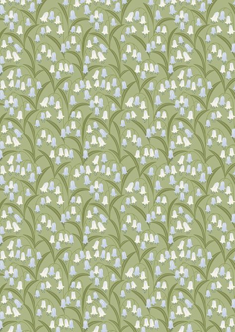 Bluebell Wallpaper, Garden Fabric, Decoupage Diy, Beautiful Fabrics, Cotton Flower, Flower Fabric, Floral Quilt, Green Spring, Facebook Messenger