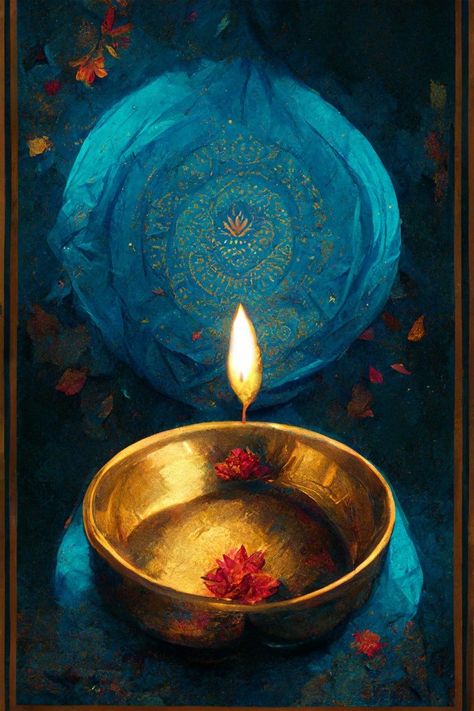 Free Diwali Poster with Gold Diya on Blue Background Deepavali Tamil Wishes, Diwali Digital Art, Happy Diwali Creative Wishes, Happy Diwali Aesthetic, Diwali Wishes Creative, Deepavali Poster, Deepavali Greetings Cards, Diwali Creative, Poster Background Images