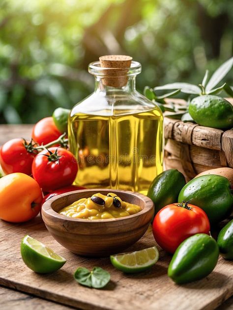 Background of cooking ingredients. Olive oil and fresh vegetables and fruits on a wooden table royalty free stock photography Cooking Ingredients, Stock Photography Free, Fruits Vegetables, Wooden Table, Fresh Vegetables, Wooden Tables, Olive Oil, Stock Photography, Royalty