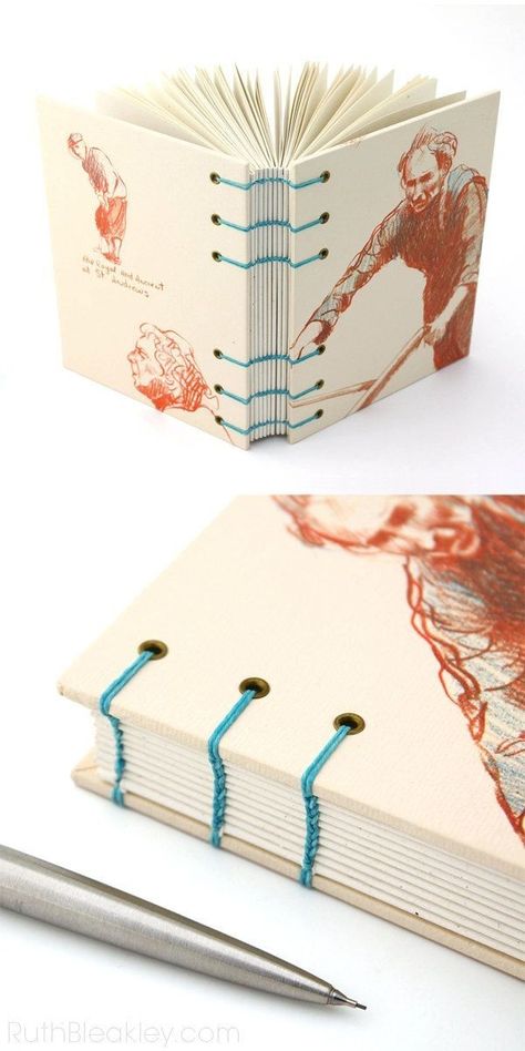 Lay Flat Book Binding, Exposed Spine Book Binding, Types Of Book Binding, Book Binding Inspiration, Unique Book Binding, Coptic Stitch Binding, Binding Book Design, Book Binding Stitches, Book Making Ideas