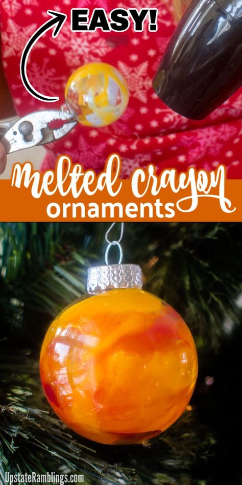 Paint Pour Ornaments, Crayon Ornaments, Upstate Ramblings, Homemade Holiday Gifts, Diy Ornament, Kid Friendly Crafts, Spring Crafts For Kids, Crayon Art Melted, Homemade Holiday