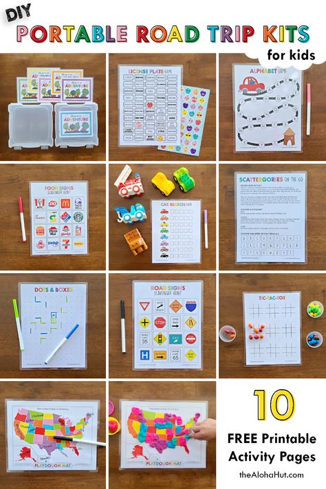 Car Activities For Kindergarteners, Road Trip Preschoolers, Car Games Printable, Car Trip Printables Free, Printable Car Activities, Travel Size Games, Kids Roadtrip Activites, Diy Car Activities For Toddlers, Kids Car Ride Activities