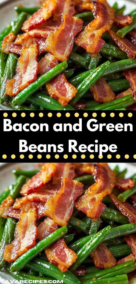 Discover the perfect side for your next meal! This Bacon and Green Beans recipe combines crispy bacon with tender green beans, making it an irresistible addition to your dinner recipes that everyone will enjoy. Bacon And Green Beans, Thanksgiving Green Bean Recipe, Bacon Side Dishes, Green Beans With Garlic, Fresh Green Bean Recipes, Thanksgiving Green Beans, Garlic Green Bean Recipes, Casseroles Recipes, Yummy Casserole Recipes