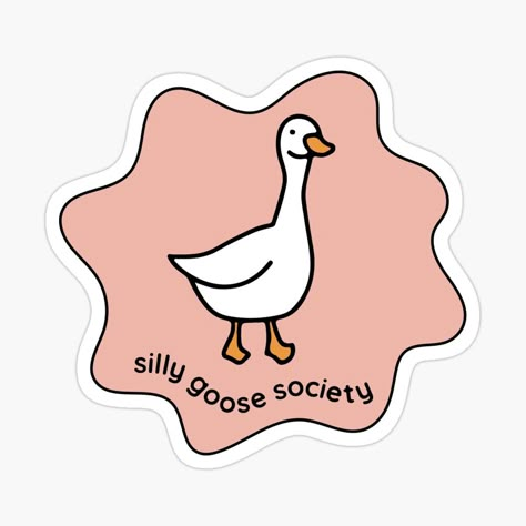 Easy Goose Drawing, Silly Goose Sticker, Silly Goose Drawing, Silly Goose Tattoo, Goose Drawing, Goose Tattoo, Funny Ducks, Goose Art, Goose Sticker