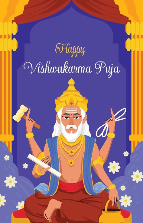 Happy Vishwakarma Puja Poster Biswakarma Puja Poster, Vishwakarma Puja Poster, Happy Vishwakarma Puja, Vishwakarma Puja, Happy Birthday Cake Photo, Cake Photo, Happy Birthday Cakes, The Happy, Vector Art