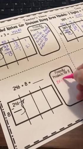 Division 4th Grade: Area Models and Partial Quotients: Templates 4.NBT.B.6 Area Model Division Anchor Chart, Partial Quotient, Partial Quotient Division, Area Model Division, Division Anchor Chart, Partial Quotients, Holiday Math Worksheets, Partial Products, Interactive Notebooks Social Studies