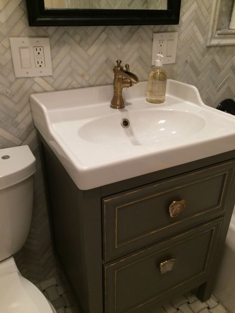 IKEA hack sink Ikea Sink Unit, Rattviken Sink, Ikea Sinks, Sink Units, Ikea Hack, Bathroom Interior Design, Bathroom Interior, Bathroom Ideas, Bathroom Design