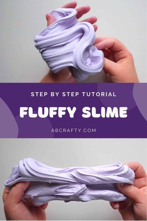 Fluffy Slime - How to Easily Make Fluffy Slime - AB Crafty Fluffy Slime No Glue, Puffy Slime, Easy Fluffy Slime Recipe, Best Fluffy Slime Recipe, Borax Slime Recipe, Fluffy Slime Recipe, Making Fluffy Slime, How To Remove Warts, Easy Slime Recipe