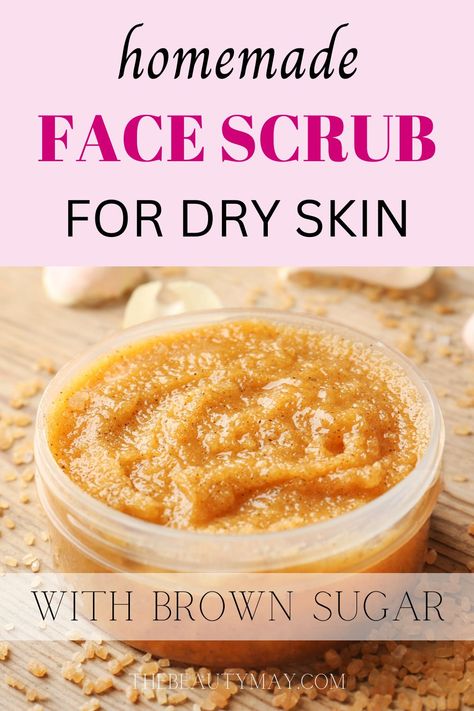 A simple yet effective recipe for a homemade face scrub for dry skin that will leave your skin feeling soft, smooth, and revitalized. Face Scrubs For Dry Skin, Homemade Health And Beauty Products, Homemade Facial Exfoliating Scrub, Diy Exfoliating Face Scrub For Dry Skin, Natural Face Scrub Homemade, Homemade Face Scrub Exfoliate, Skin Care At Home Diy, Diy Face Exfoliating Scrub, Facial Scrubs Homemade