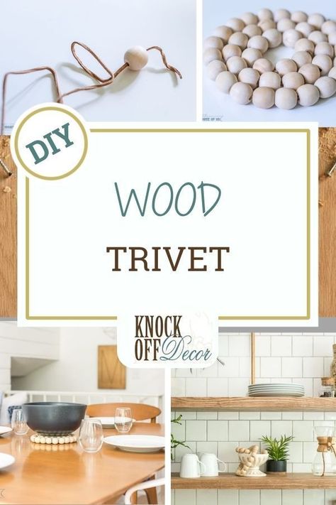 If you love the look of a little something underneath your pot, or you need to keep your table from getting scorched by the bottom of the dinner pan, you may use a trivet! Or a potholder, or a washcloth, or whatever is handy. But this DIY from Bigger that the Three of Us takes that trivet up a notch with pretty oversized wooden beads. Diy Trivet, Wooden Trivets Diy Hot Pads, Wooden Trivets Ideas, Diy Wood Trivets, Wood Trivets Words With Boards, Rope Trivets, Trivets Diy, Kitchen Trivets, Wood Trivets