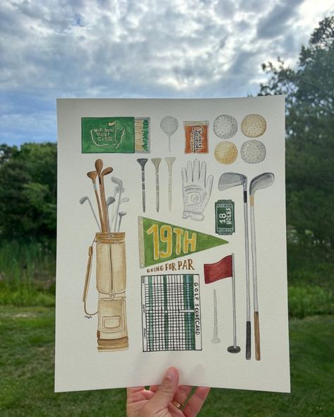 monday mood board #golf Husbands Birthday, Golf Painting, Golf Prints, Golf Art, Monday Mood, Dorm Art, Painted Artwork, Vintage Golf, 11x14 Print