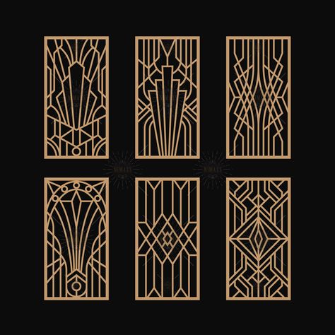 Modern Art Deco Graphic Design, Art Deco Graphic Design, Art Deco Embroidery, Art Deco Design Elements, Art Deco Logo, Art Deco Design Graphics, Art Deco Lines, Laser Cut Panels, Motif Art Deco