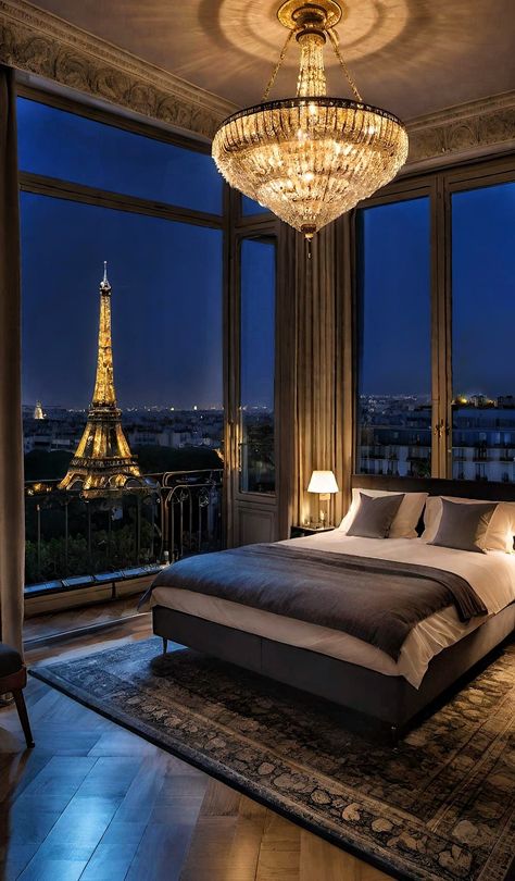 Penthouse Bedroom, Paris House, House View, Billionaire Lifestyle Luxury Living, Parisian Interior, Dream Life House, Dream Apartment Decor, Hotel Luxury, Fancy Houses