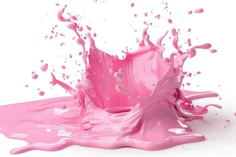 Photo pink paint splashing on white | Premium Photo #Freepik #photo Pink Splash, Splash Design, Graphic Design Tutorials Learning, Liquid Art, Pink Paint, Paint Splash, Graphic Design Tutorials, Lubricant, Design Tutorials