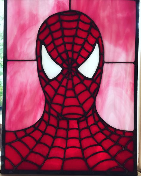 Spider-man Stained Glass Birds, Pop Art Painting, Glass Birds, Stained Glass Patterns, Spiderman, Stained Glass, Stain, Pop Art, Birds