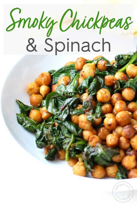 Garbanzo Bean And Spinach Recipes, Chickpeas With Spinach, Spinach And Chickpea Recipes, Spinach With Chickpeas, Wfpb Spinach Recipes, Spinach Chickpea Recipes, Spinach Chickpea Salad, Spinach Lunch Ideas, Healthy Recipes With Spinach