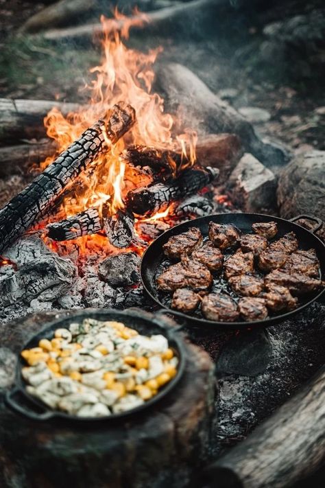 "🔥🍲 Master the art of campfire cooking! Discover delicious recipes and tips for preparing tasty meals over an open flame. 🥘🌲 #CampfireCooking #OutdoorMeals #CampingFood" Campfire Cooking Aesthetic, Camping Meat, Campfire Food Ideas, Campfire Aesthetic, Over The Fire Cooking, Cook Pictures, Cooking Outdoors, Fire Pit Cooking, Tasty Meals