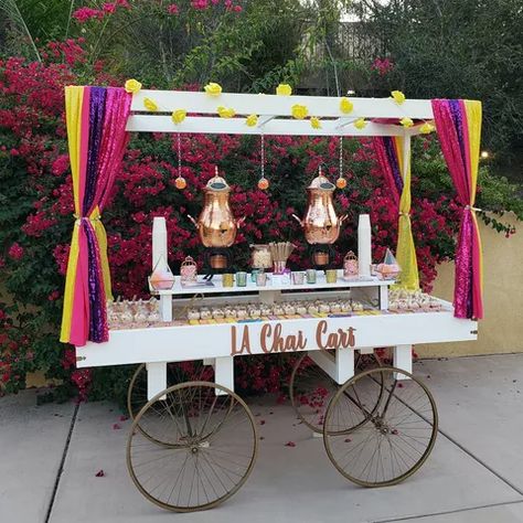 Chai Cart, Indian Wedding Food, Stall Decorations, Asian Wedding Decor, Indian Wedding Decorations Receptions, Cart Bar, Mehendi Decor Ideas, 1st Birthday Girl Decorations, Moroccan Theme