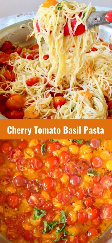 Sun Gold Cherry Tomatoes, Easy Tomato Basil Pasta Sauce, Ground Beef Recipes With Cherry Tomatoes, Pasta Grape Tomatoes, Cherry Tomatoes Sauce Recipes, Roasted Tomato Basil Pasta, Sun Gold Tomato Recipes, Basil Cherry Tomato Pasta, Cherry Tomato And Basil Recipes