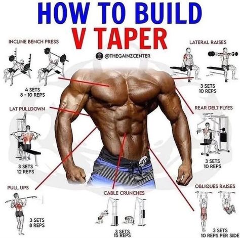 V Taper, Calisthenics Workout Plan, Gym Workout Guide, Gym Workout Planner, Gym Workout Chart, Workout Routine For Men, Workout Training Programs, Gym Workouts For Men, Month Workout