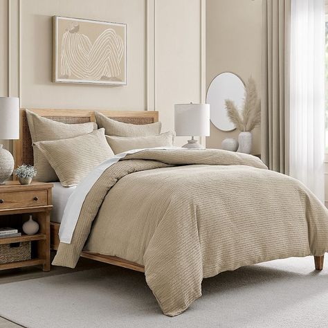 Levtex Home Cloud Waffle Knit Comforter Set or Euro Shams Shams On King Bed, Euro Shams On King Bed, White Bedding Decor, Knit Comforter, Taupe Comforter, Waffle Duvet Cover, Duvet Comforter Sets, Crib Bedding Neutral, Linen Comforter