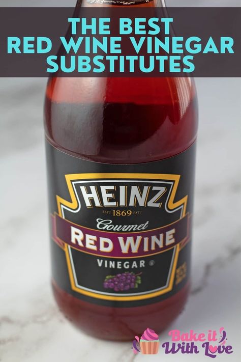 9 easy Red Wine Vinegar Substitute ideas, plus how to make your own homemade red wine vinegar, for all of your cooking needs! These common pantry items are probably in your home making them super easy to swap out for red wine vinegar on the fly! BakeItWithLove.com #bakeitwithlove #redwinevinegarsubstitute #homemaderedwinevinegar #motherofvinegar Red Wine Vinegar Substitute, Red Wine Vinegar Recipes, Homemade Red Wine, Cooking With Red Wine, Red Wine Reduction Sauce, Substitute Ideas, Baking Substitutions, Red Wine Recipe, Flavored Vinegars