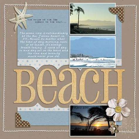 I like the idea of anchoring the corners of the page visually with large photo corners. Ideas for Scrapbookers: Reader's Pages! Scrapbook Wedding, Beach Scrapbook Layouts, Unique Scrapbooks, Pinterest Wedding, Vacation Scrapbook, Summer Scrapbook, Photo Corners, Wedding Scrapbook, Scrapbook Sketches