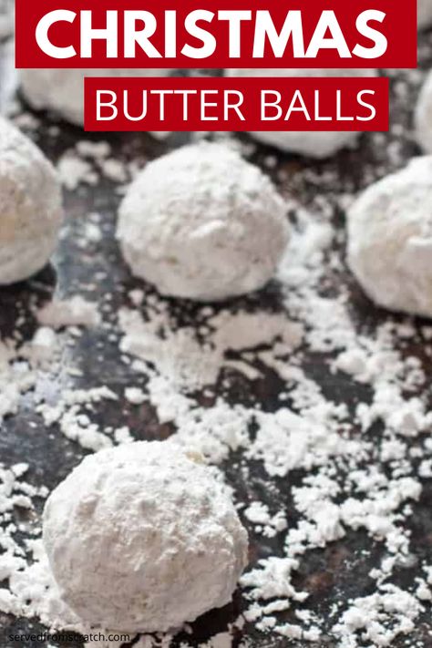 Butternut Balls Cookies, Butterball Cookies Recipe, Butter Balls Cookies, Christmas Candy Balls, Southern Christmas Candy Recipes, Butterballs Cookies, Easy Christmas Candy Recipes Simple 3 Ingredients, Jelly Balls Recipe, Butter Ball Cookies