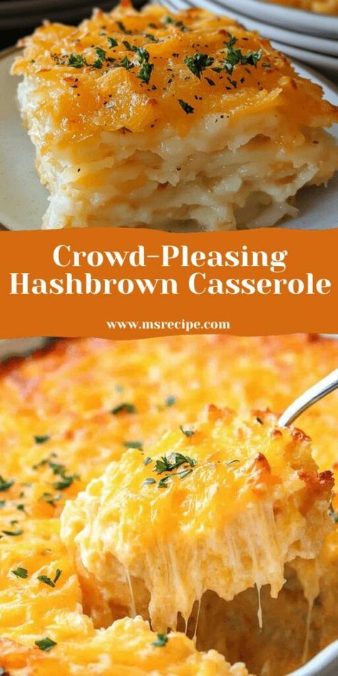 This Cracker Barrel Hashbrown Casserole Recipe is a true crowd-pleaser! Cheesy, savory, and oh-so-easy to make. Cracker Barrel Cheesy Potatoes, Cracker Barrel Potatoes, Easy Hashbrown Recipes, Cracker Barrel Hashbrown, Hashbrown Casserole Easy, Cracker Barrel Hashbrown Casserole, Ms Recipes, Hashbrown Casserole Recipe, Cheesy Hashbrown Casserole