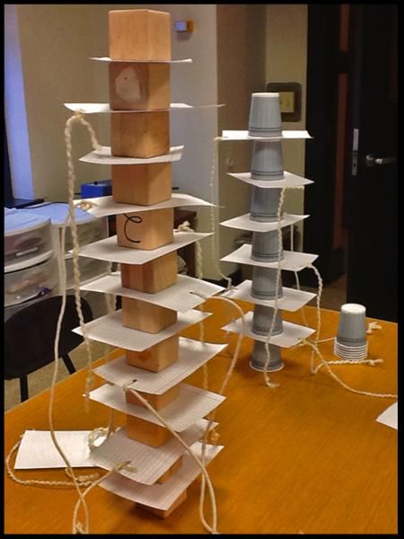 Inertia towers prepared for activity Inertia Experiments For Kids, Newtons 1st Law Of Motion Activities, Inertia Experiments, Newton's First Law Of Motion, Physical Science Activities, Motion Activities, Science Experience, Newton's Laws, Newton's Cradle