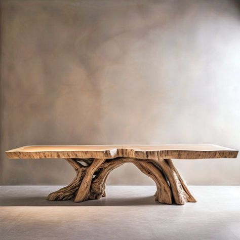 Rooted in Exquisite Design: Wooden Tree-Shaped Dining Tables Delhi Apartment, Tree Root Table, Tree Dining Table, Wabi Sabi Table, Cnc Door, Dining Table Wooden, Wood Slab Dining Table, Raw Furniture, Wood Dining Table Rustic