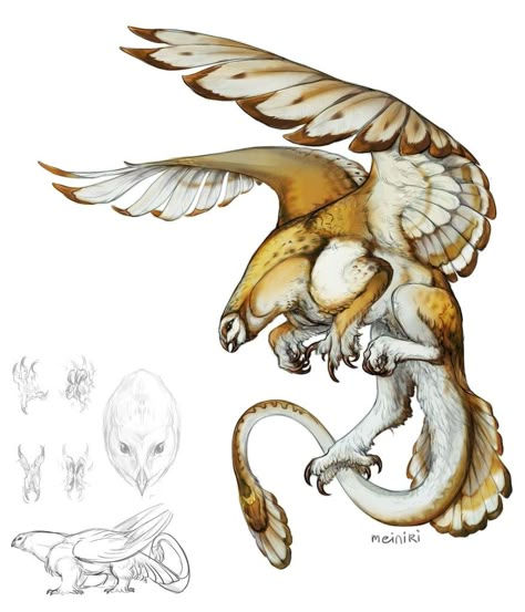 Mythical Creature Design, Dragon Bird, Monster Artwork, Creature Ideas, Creature Artwork, Fantasy Animals, Cute Fantasy Creatures, Fantasy Beasts, Creature Drawings