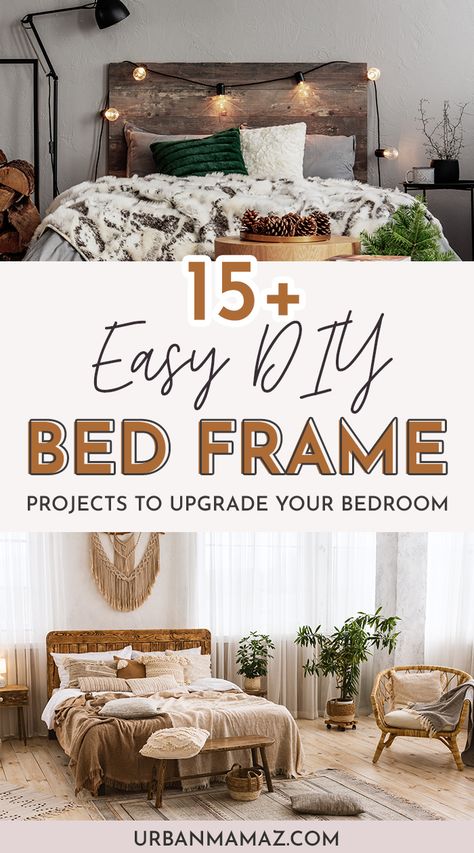 Easy DIY Bed Frame Inexpensive Bed Frame, Kids Bed Frame Ideas, Diy Queen Bed Frame With Headboard, Diy Queen Bed Frame Easy, Diy Bedframe Queen Easy, Build A Bed Frame Diy, Diy Simple Bed Frame, Diy King Headboard Easy, How To Make A Bed Frame