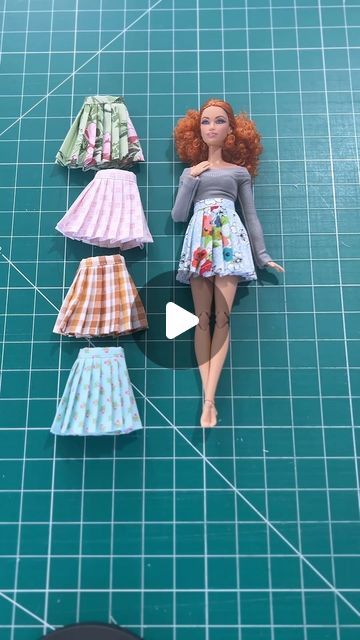 Katya EliteDollWorld on Instagram: "New skirts for the sewing tutorial. Do your dolls wear pleated skirts? And do you like sewing such skirts? ⁣ .⁣ .⁣ .⁣ .⁣ .⁣ #barbie #poppyparker #bjdclothes #bjddolls #bjdhobby #blythe #booksofinstagram #bookstagram #doll #dollcollection #dollcollector #dollphoto #dollphotography #dollsofinstagram #etsy #handmade #кукла #куклабжд #шарнирнаякукла #instadoll #mattel #onlineshopping #ooak #shop #smallbusiness #одаждакуклам #supportlocal #supportsmallbusiness #etsyhandmade" Barbie Doll Body Measurements, Barbie Doll Skirt Pattern, How To Make Doll Clothes Easy, Diy Barbie Doll Clothes, Barbie Doll Clothes Patterns Free, Barbie Clothes Pattern, Barbie Furniture Tutorial, Doll Clothes Tutorial, Barbie Diy Accessories