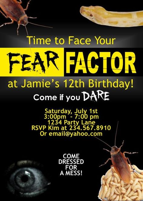 Fear Factor Games, Halloween Party Names, Breakfast Birthday Party, Fear Factor Party, Birthday Breakfast Party, Birthday Games For Kids, Breakfast Birthday, Kitty Party Games, Birthday Party Games For Kids