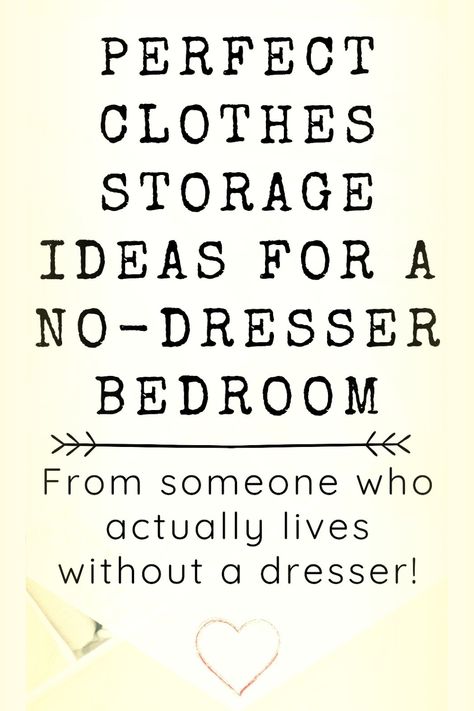 Dresser Small Space, Diy Hanging Clothes Storage, Small Bedroom No Closet Solutions, Small Space Dresser Ideas, Unique Clothes Storage, Alternatives To Dressers, How To Organize Clothes Without Dresser, Dresser Ideas For Small Bedroom, Alternate Dresser Ideas Storage