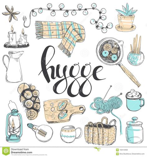 Hygge Illustration, Hygge Inspiration, Hygge Design, Cozy Hygge, Autumn Stickers, Scandinavian Art, Art Prompts, Fun Diy Crafts, Planner Bullet Journal